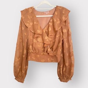 GUC Womens Copper Blouse with Floral Detail | Medium